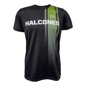 Playera Deportiva Franja HALCONES Unisex, Negro/Limón